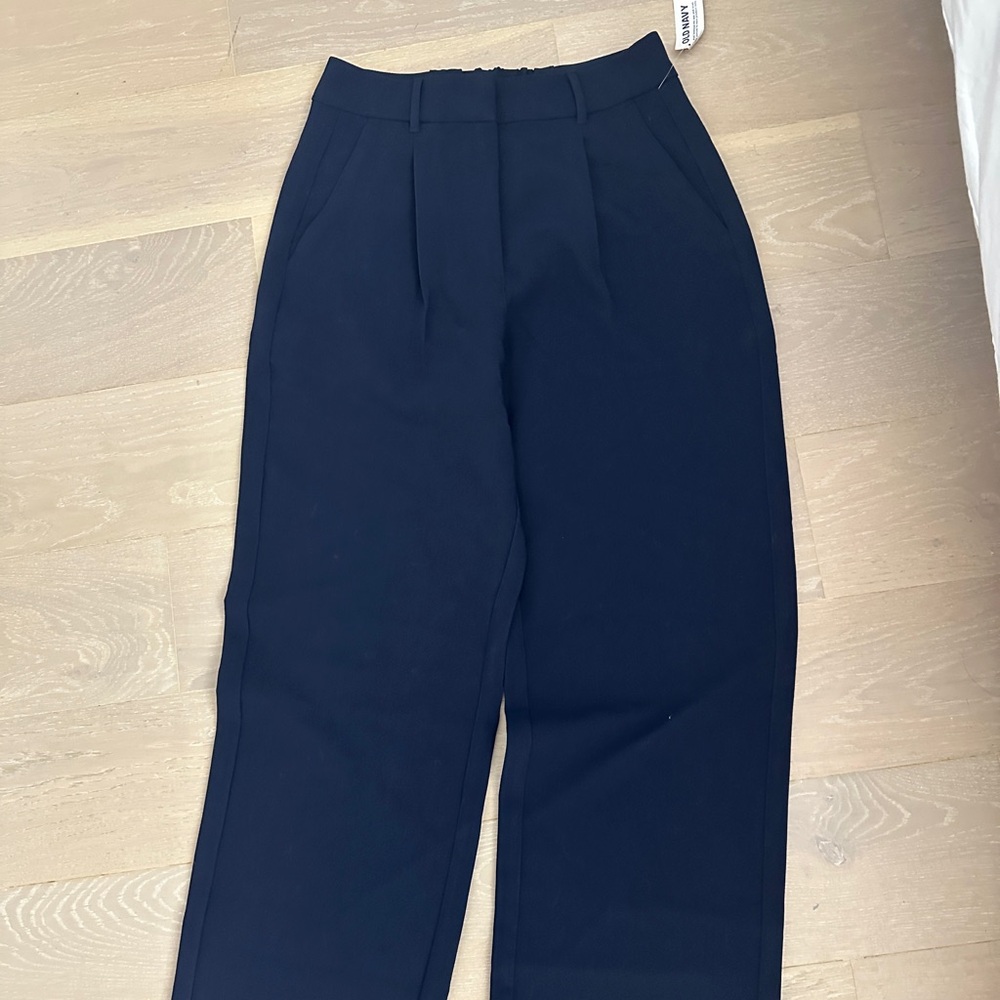 Old Navy Blue High Waisted Trouser Pleated Pants